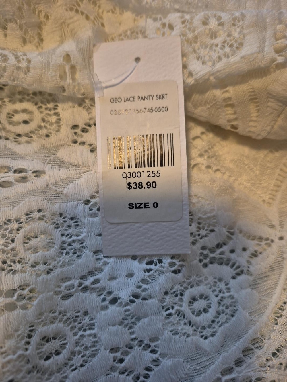 Fashion to Figure White Geo Lace Shirt & Skirt Set